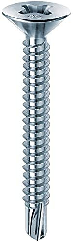 Mustad: 500 viti Drillex® Autoperforanti, Testa Svasata Piana, 3.9x16 mm, Zincate Bianche