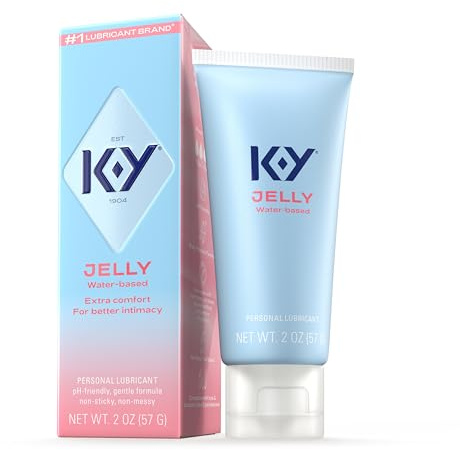 K-Y Jelly Water Based Lube For Sex, Anal Lube, Non-Greasy Water Based Personal Lubricant, pH Friendly Sex Lube Can Be Used With Sex Toys For Women & Male Sex Toys, Condom Friendly Personal Lube, 2 oz