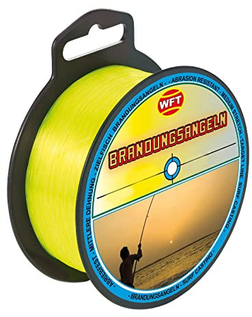 WFT Zielfisch Brandung 300m 0,35mm 10,3kg gelb - Angelschnur zum Brandungsangeln, Brandungsschnur Angelschnur für Dorsch & Scholle