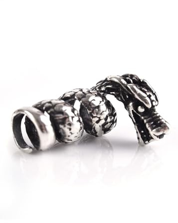 Battle-Merchant Perla para barba, diseño vikingo, de plata auténtica, 6 mm de diámetro interior