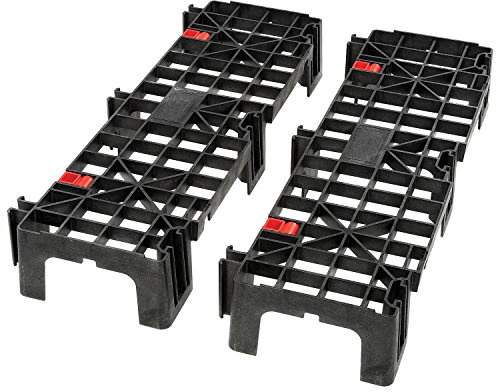 Artist Unknown Quantum EL-12406 EZ Lock Dunnage Platform Rack and Pallet, 40W x 12D x 6H, 2500 lbs Capacity, Polyethylene, Black, NSF