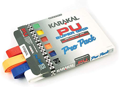 Karakal, Griffband/Griff-Tape, selbstklebend, für Badminton/Squash/Tennis/Hockey/Curling, Polyurethan, ausgezeichnete Griffigkeit S Sortiert_2