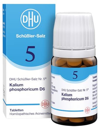 DHU Schüßler-Salz Nr. 5 Kalium phosphoricum D6 - Das Mineralsalz der Nerven und Psyche – das Original – umweltfreundlich im Arzneiglas, 80 St. Tabletten