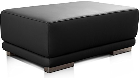 CAVADORE Lederhocker Corianne in Lederoptik / Rechteckiger Hocker in Kunstleder / 103 x 41 x 69 / Kunstleder schwarz