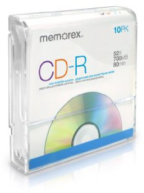 Memorex 32020015635 CD-R 52x 700MB 80 Min Discs in Paper Sleeves, 10 Pack