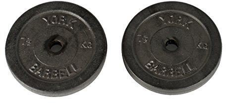 York Fitness Cast Iron Discs, Black, 2 x 7.5kg