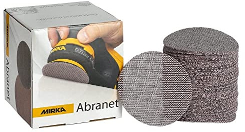 Mirka Abranet Disques abrasifs filet Ø 77 mm autoagrippant/grain P500 / 50 pces/pour poncer le bois, le mastic, la peinture, le plastique / 5420305051