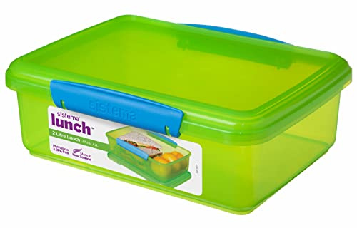 Sistema Lunch Box | 2 L | Food Storage Container | BPA-Free | Assorted Colours | 1 Count