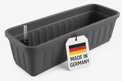 Alpfa Blumenkasten 60 cm anthrazit mit Wasserspeicher Made IN Germany