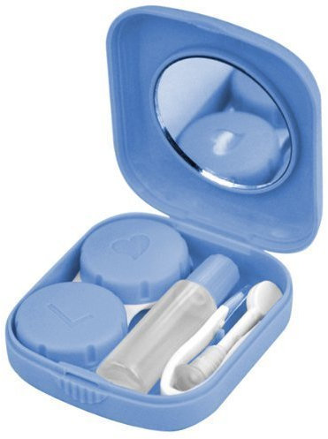 Accessotech Blue Mini Contact Lens Travel Kit Case Pocket Size Storage Holder Container