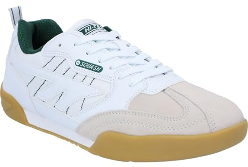 Hi Tec Squash klassiska träningsskor för män, Vit mörkgrön, 3.5 UK, Vit/mörkgrön, 36 EU