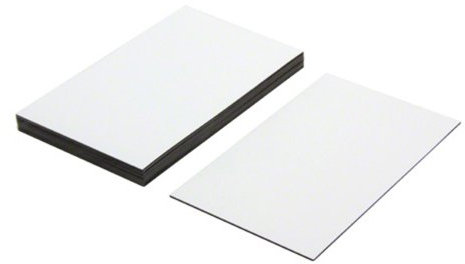 Magnet Expert - Etichette magnetiche Flessibili, con Superficie Impermeabile, Confezione da 10 Pezzi, 100 x 60 x 0,76 mm, Colore: Bianco Lucido