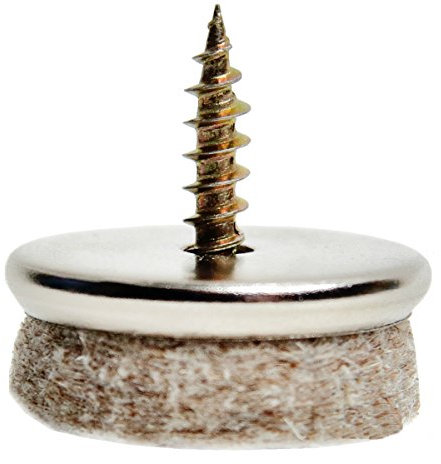 HaftPlus - 20 Stück Filzgleiter mit Schraube, Bodenschutz-Gleiter Ø 24 mm, Perfekter Kratzschutz für Stühle und Möbel (Nachträglich optimiert mit extra stabilen verzinkten Schrauben)