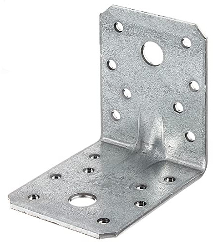 Alberts 330330 Équerre renforcée | galvanisée Sendzimir | 70 x 70 x 55 mm | Set de 12 pièces