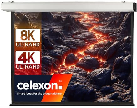 celexon Expert XL Motor-Leinwand 195 | 400x300 cm 4:3 | elektrische 8K, Full-HD Installations-Leinwand für jahrelange Projektionsfreude mit Ihrem Beamer | geeignet zur Decken- und Wand-Montage