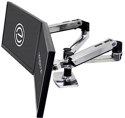 Ergotron LX Series Dual Side-by-Side Arm - Brazo para Monitor, Plateado