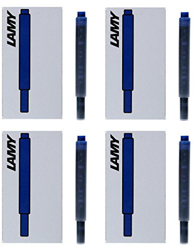 Lamy Fountain Pen Ink Cartridges, Black/Blue Ink, 4 Packs of 5 Cartridges (LT10BKBL)