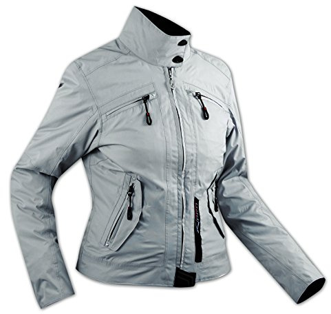 Giacca Donna Moto Scooter Protezioni CE Sfoderabile Impermeabile Grigio S