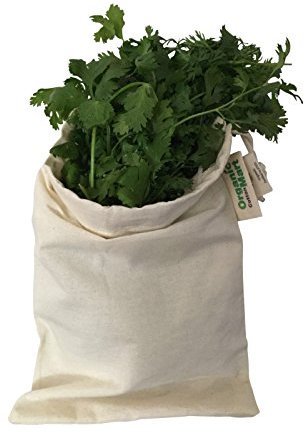 Reusable Grocery Bags for Produce - Small Size Muslin Bags for Brewing and Making Tea - Made of 100% Organic Cotton with Drawstring - Set of 3 (Small - 8x10)