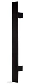 24 Inch Long 1-Sided Modern Front Door Handle Matte Black Painted Finish, Stainless Steel Door Pull Push Handle for Single or Double Doors Sliding Doors Internal External, Flat Rectangular Shape Bar