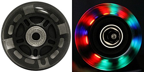 LED Inline Wheels 76mm 82a Skate Inline Skate Light UP 4-Pack w/ABEC 9 Bearings