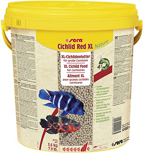 sera Cichlid Red XL Nature 10 L (3,6 kg) - Hauptfutter für größere carnivore Cichliden, Futter für Malawi & Tanganjika