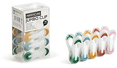 Perfetto Più Jumbo Clip Pinza, Plastica, Multicolore, 2.5x3.5x7 cm