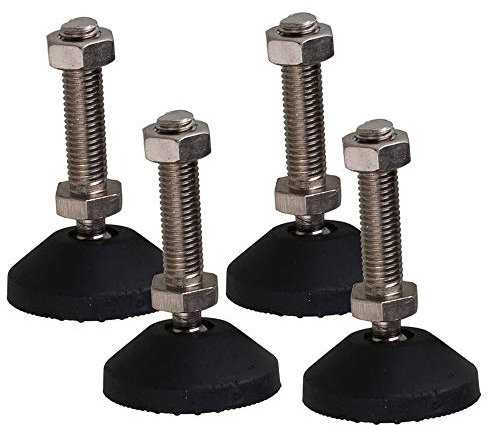 BQLZR, giunto universale regolabile per livellamento piedini dei mobili, filettato da 52 mm M12 x 47 mm, colore nero. Confezione da 4