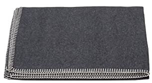 Decke aus Baumwolle 140 x 200 cm Kuscheldecke mit Zierstich weich, anthrazit