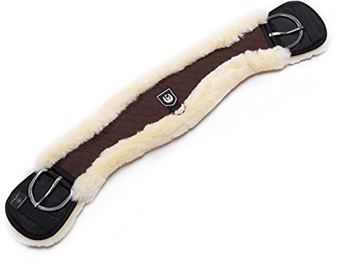 Werner Christ Sangle de Selle Western en Fourrure de Mouton de Forme Anatomique (Sangle Courte), Fourrure véritable en Noir-Nature, Brun-Nature et Brun-Brun, 60, 65, 70, 75, 80, 85, 90, 95, 100 cm