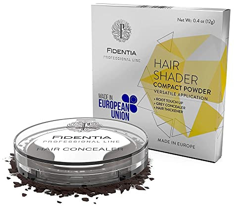 Fidentia Hair Concealer - Polvo capilar para el engrosamiento, ocultación, cobertura de canas, 12g (Black)