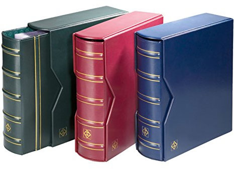 Leuchtturm 322659 Münzalbum Optima - Ringbinder im Classic-Design Gigant - inklusive Schutzkassette - blau