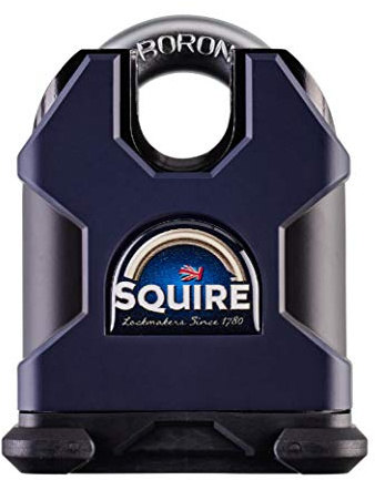 Henry Squire SS65CS Stronghold 6 Pin S Cylinder Closed Shackle Steel Padlock, 65 mm (Length), Black/Blue