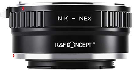 K&F CONCEPT Adaptador de Objetivo Manual NIK-NEX, Compatible con Objetivos Lentes Nikon NIK y Cámara Sony E-Mount Sony Alpha NEX-7 NEX-6 NEX-5N NEX-5,etc (NO SE ENFOCA AUTOMÁTICAMENTE)