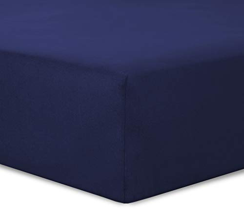 VISION - Påslakan 90 x 190 cm - färger: Marinblå - 100% bomull: 57 trådar - 4 elastiska hörn