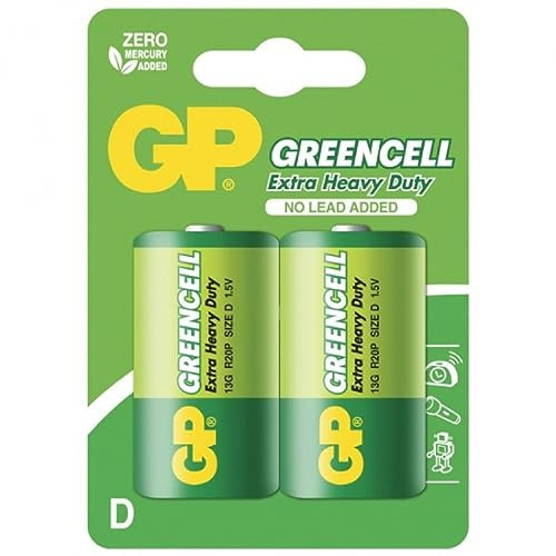 GP Batteries R20 GREENCELL 1.5 V Mono D Battery (Pack of 2)