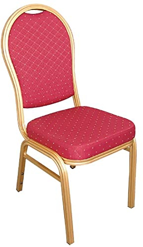 Bolero Aluminium Arched Back Banquet Chairs, Pack of 4, Red, 940X440X470mm