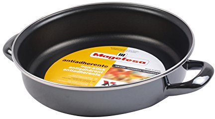 Megafesa Glass - Pentola Bassa, Diametro 24 cm, Color Nero Crystal