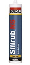 Mastic silicone sanitaire Silirub NS transparent 310 ml Soudal 120655