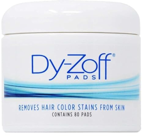 Dy-Zoff Hair Color Stain Remover Pads (80 Count) – Professional Hair Dye Remover for Skin – Pre-Saturated Cotton Pads to Remove Dye Stains – Fast-Acting & Gentle Color Remover for Dyed Hair