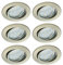 Trango 6er Set 6729-062-5WAK IP23 LED Einbaustrahler Edelstahl-Optik inkl. 6x 5 Watt GU10 LED Leuchtmittel 3000K warmweiß & GU10 Fassung, Einbauleuchte, Badleuchte, Deckenleuchte, Deckenstrahler