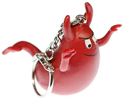 Miniblings Barbapapa diable de Barbawum figure de caoutchouc rouge - Mode main bijoux I I pendentif Porte-clé Porte-clés Porte-clef