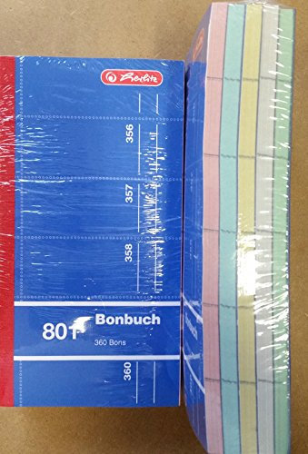 10x herlitz Bonbuch Nr. 801 Formularbuch 360 Bons / Abrisse mit Blaupapier