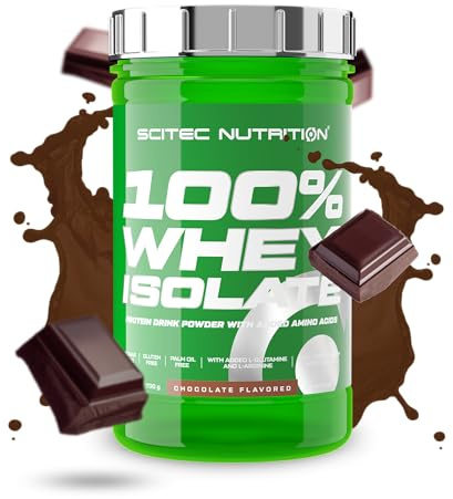 Scitec Nutrition 100% Whey Isolate, Smaksatt dryckespulver med vassleproteinisolat, L-glutamin, L-arginin och sötningsmedel, sockerfritt, glutenfritt, 700 g, Choklad