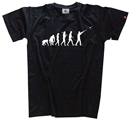 Shirtzshop T Shirt Standard Edition Tontauben Schiessen Evolution, Schwarz, XXL