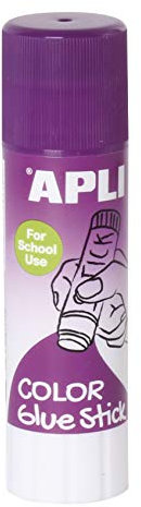 APLI 14392 - Barra de pegamento adhesivo de color lila, libre de solvente y no tóxica, 21 gr