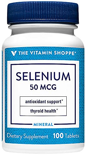 Selenium 50mcg - Mineral Supplement to Support Cellular & Heart Health, Once Daily Antioxidant, Gluten Free - Defends Against Free Radicals (100 Tablets) by The Vitamin Shoppe