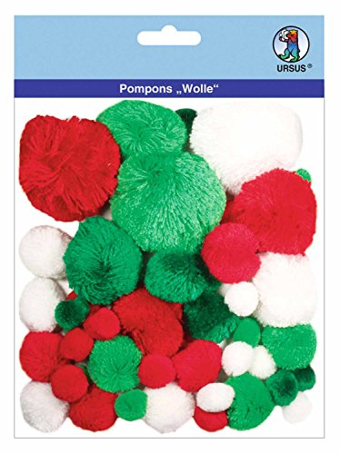 Ursus 39540009 Lot de 45 Pompons en Laine de différentes Tailles et Couleurs pour créer des Personnages Amusants et d'autres idées créatives