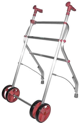 Forta - Andador Air, Andador para ancianos, Ruedas dobles fijas delanteras, Andador Plegable, Peso máximo 100 kg, Coral