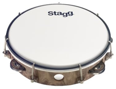 Stagg TAB-108P/WD Plastic Tambourine mit 1-Row holz